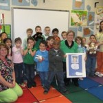 I visited with the class to see their book and hear them sing a song. They also did math related to the puppy theme.